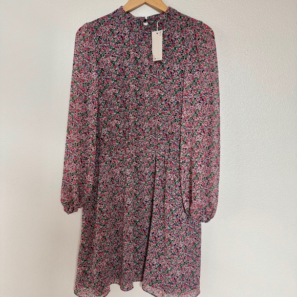 Boden Women's High Neck Flippy Floral Disty DRESS 12 NWT w/ Pockets - Picture 1 of 10
